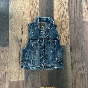 American Eagle Distressed Denim Vest
